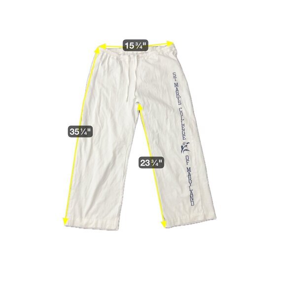 St. Marys College Of Maryland White Sweatpants Jansport Cotton Blend Sz XL - Picture 6 of 9
